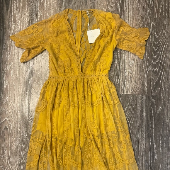 NWT $88 Mustard yellow Honey Punch dress - Picture 6 of 9